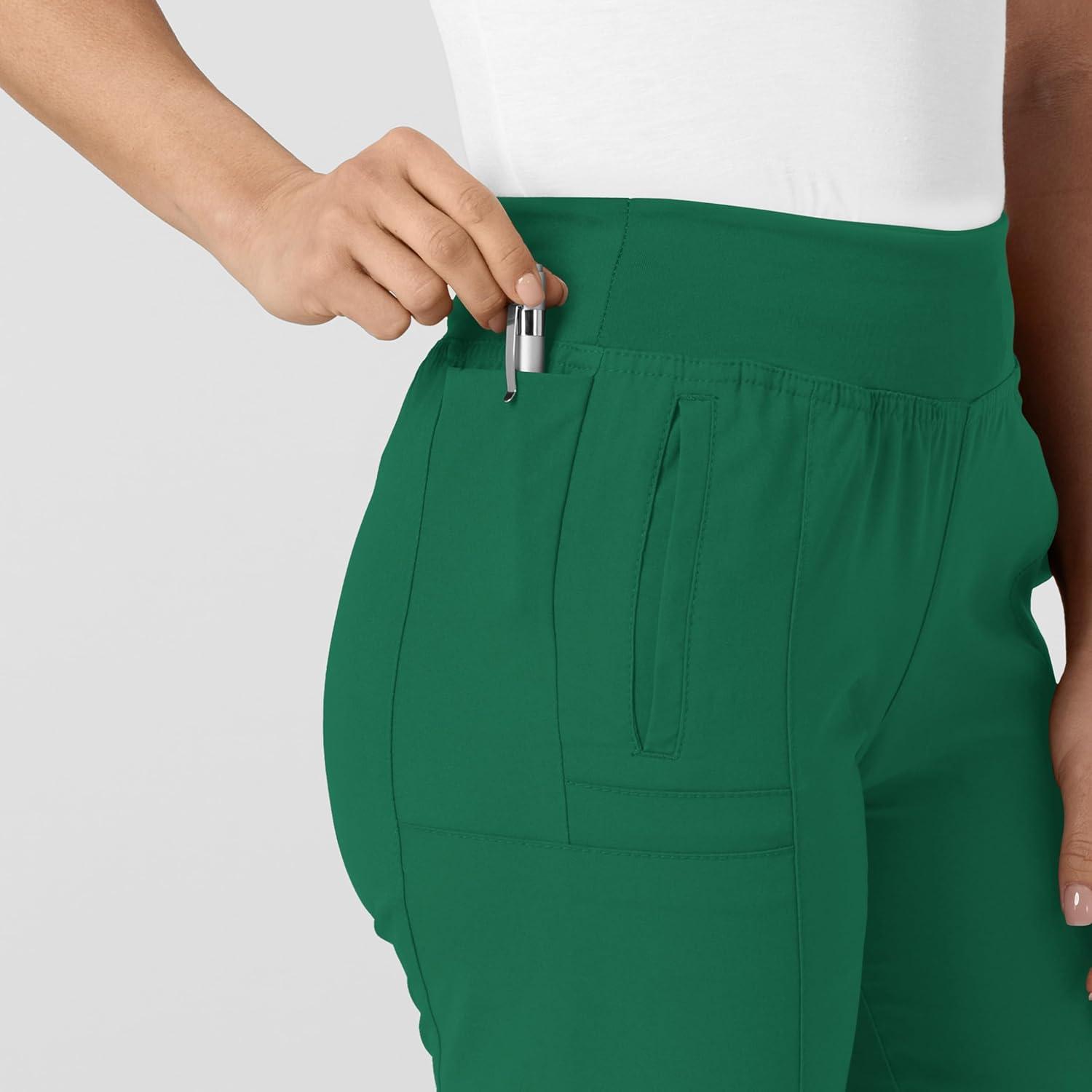 imageWomens Comfort Waist Cargo Jogger Scrub Pant Red SHunter Green