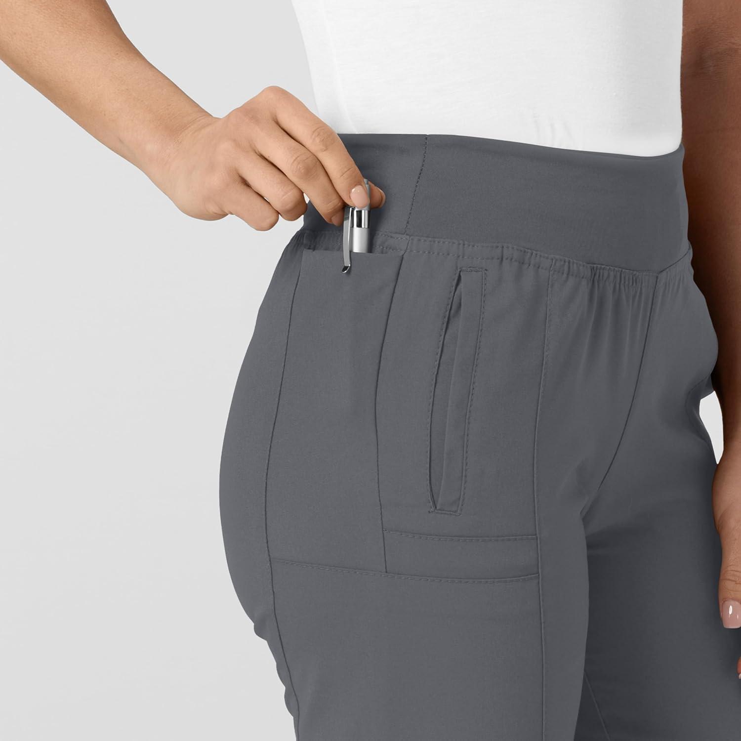 imageWomens Comfort Waist Cargo Jogger Scrub Pant Red SPewter