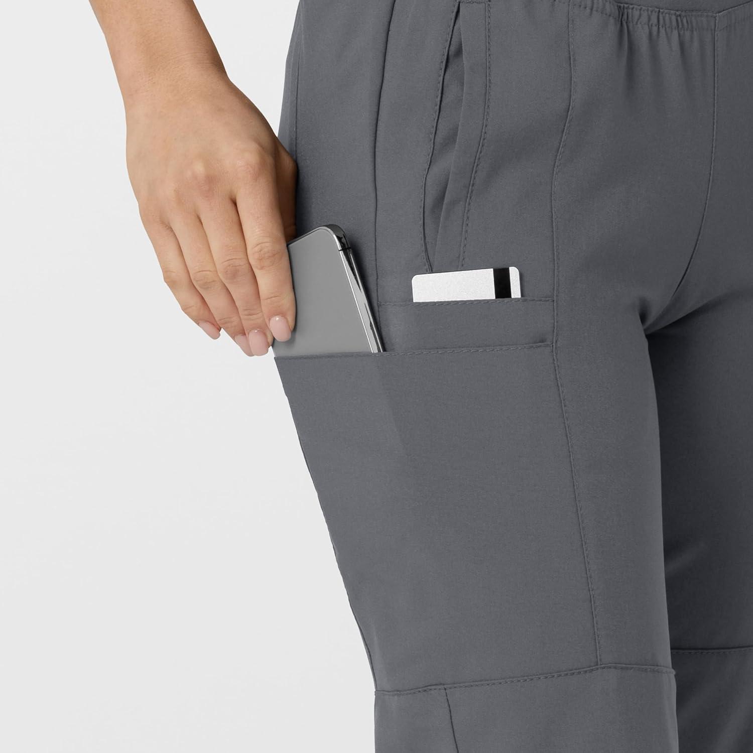 imageWomens Comfort Waist Cargo Jogger Scrub Pant Red SPewter
