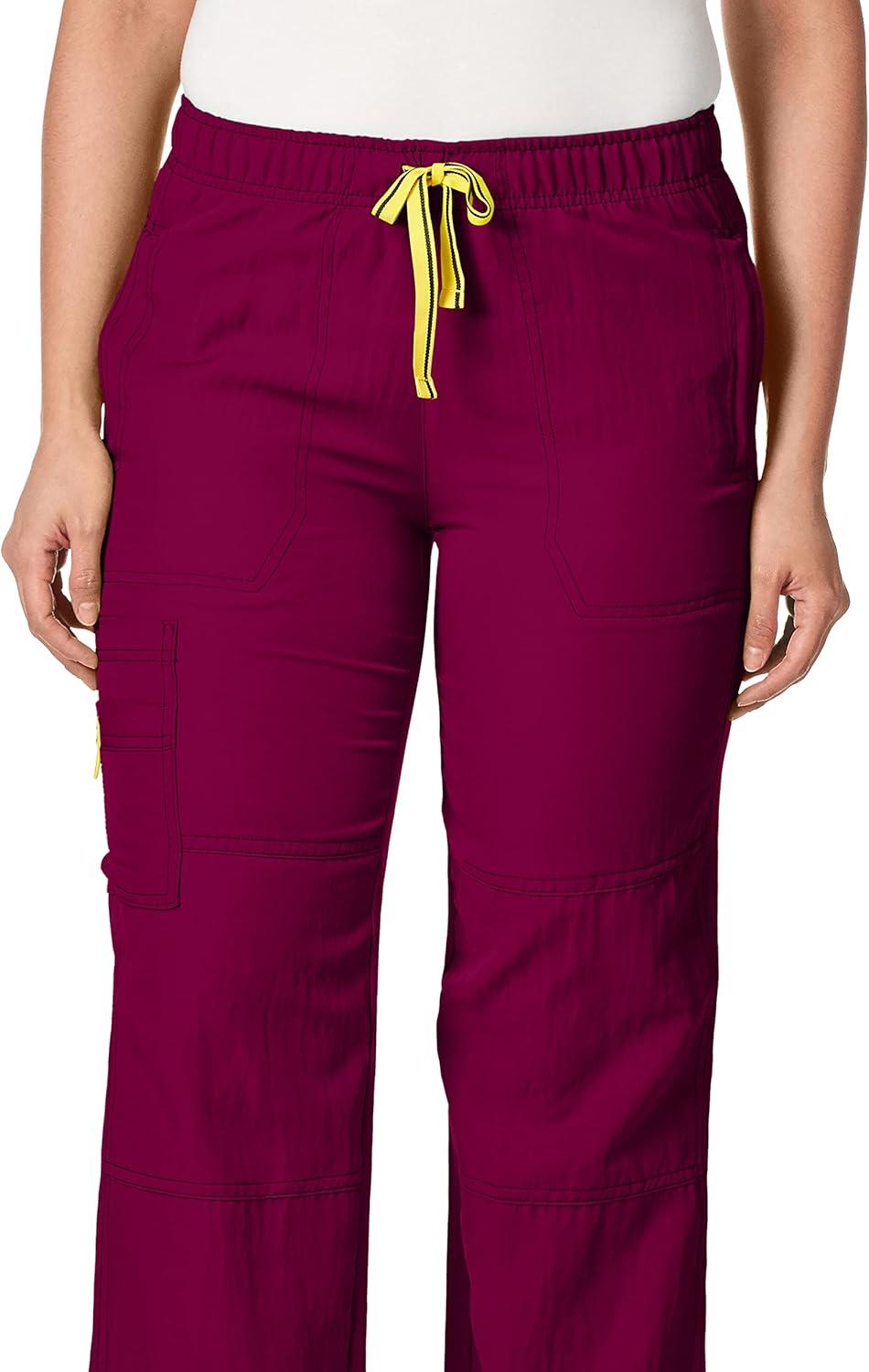imageWonderWink Womens Four Stretch Cargo Scrub PantPurple Wine
