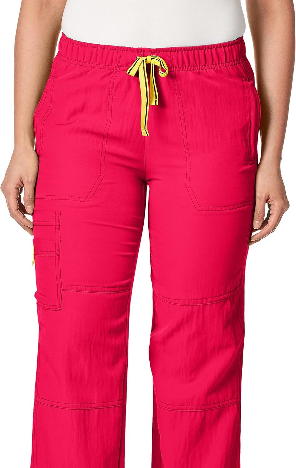 imageWonderWink Womens Four Stretch Cargo Scrub PantStrawberry