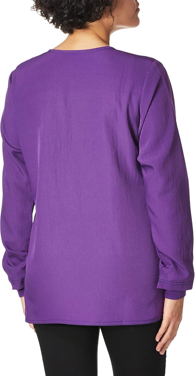 imageWonderWink Womens FourStretch Sporty Button Front Scrub JacketElectric Violet
