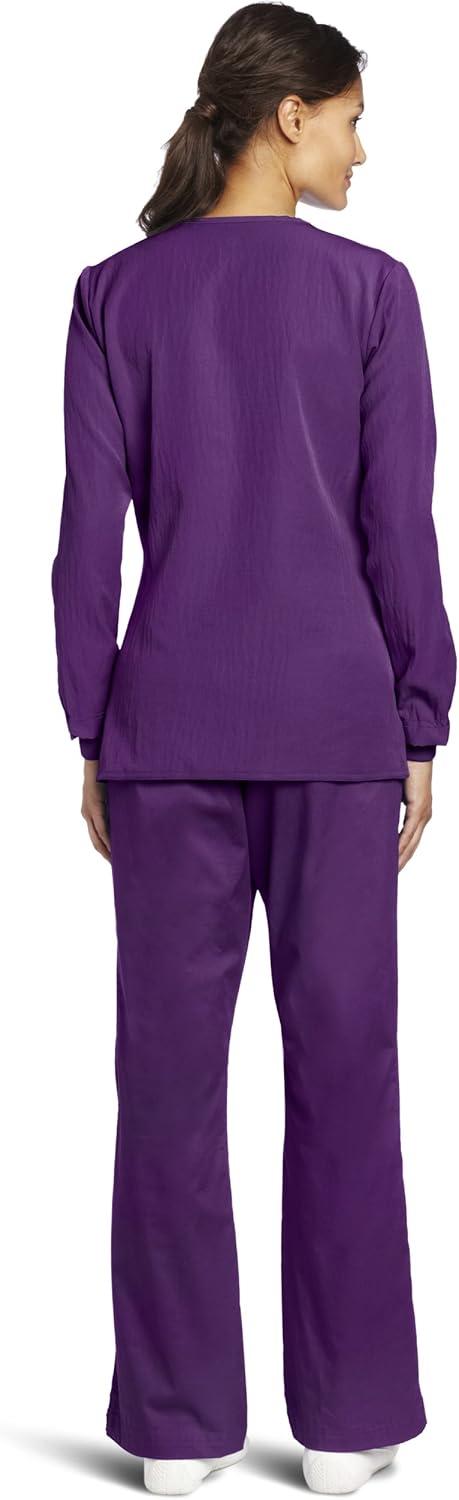 imageWonderWink Womens FourStretch Sporty Button Front Scrub JacketElectric Violet