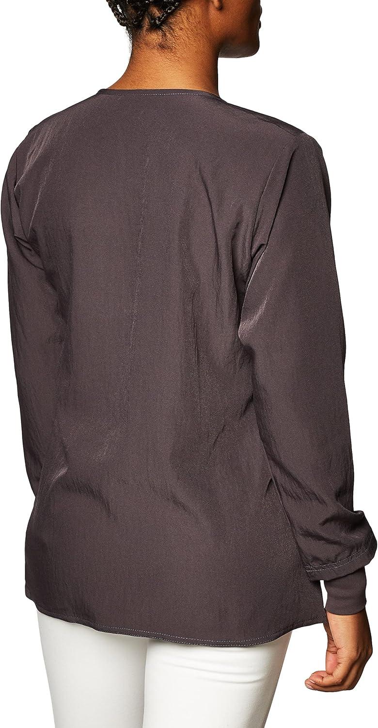 imageWonderWink Womens FourStretch Sporty Button Front Scrub JacketGraphite