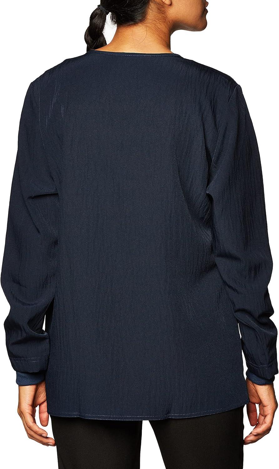 imageWonderWink Womens FourStretch Sporty Button Front Scrub JacketNavy