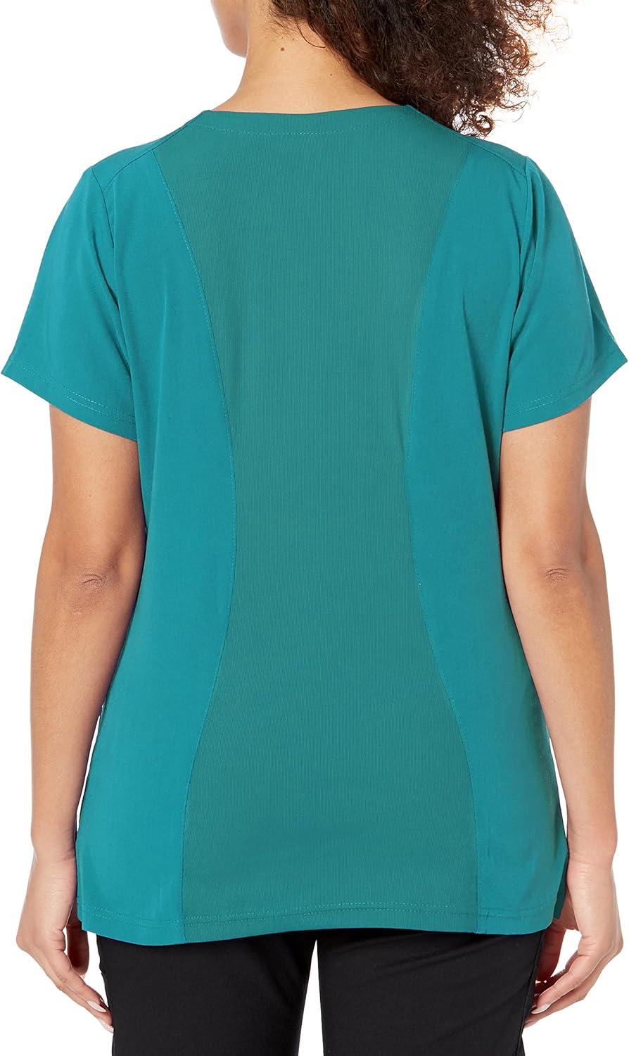 imageWonderWink Womens Womens Flex Back VNeck Scrub TopTeal Blue