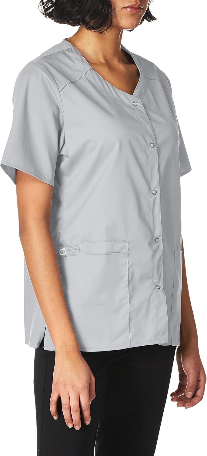 imageWonderWink Womens Wonderwork Short Sleeve Snap JacketGrey