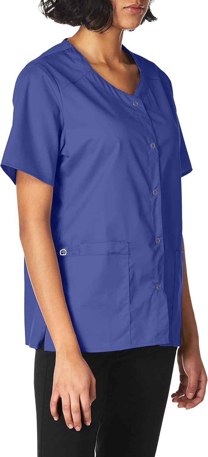 imageWonderWink Womens Wonderwork Short Sleeve Snap JacketNavy