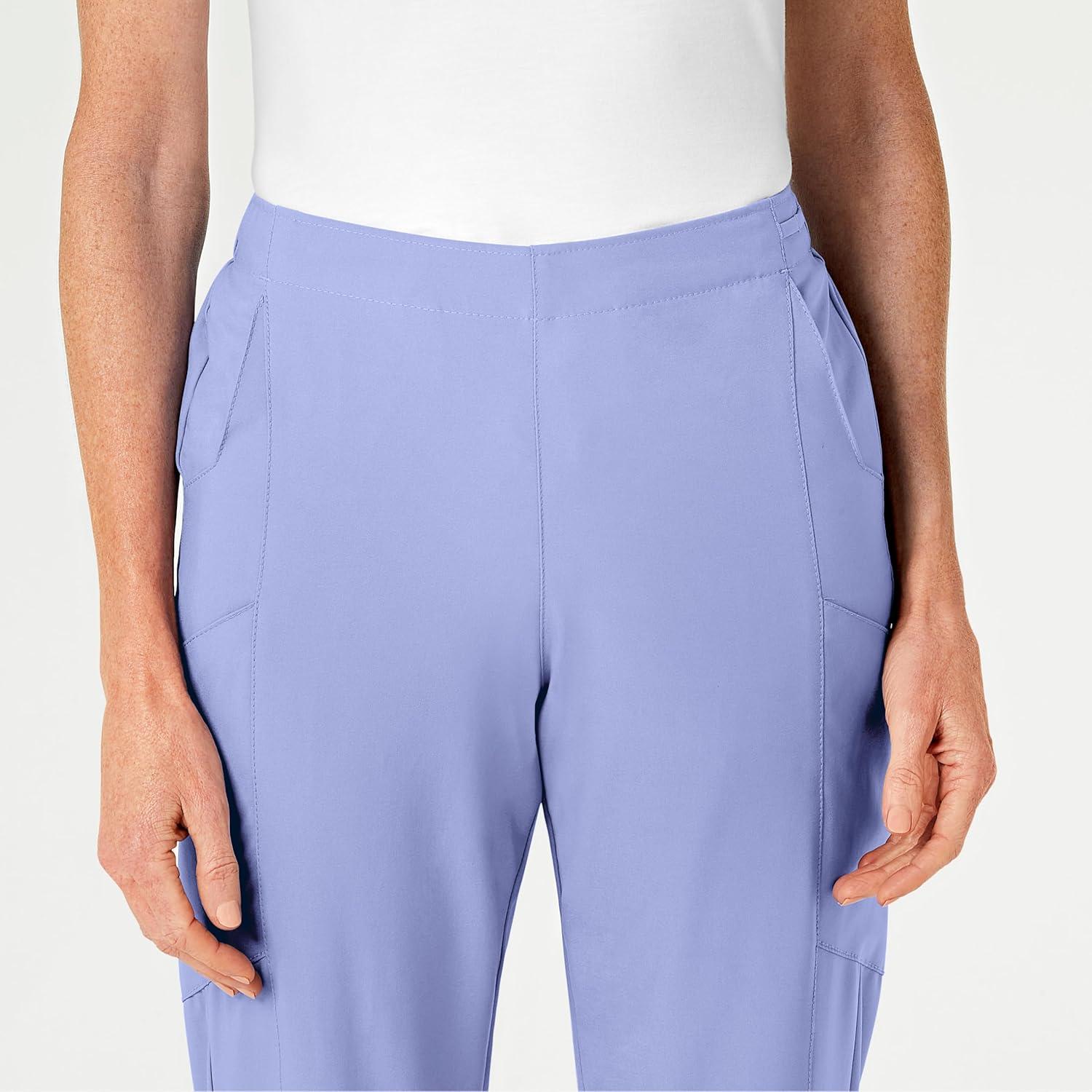 imageWonderWink womens Womens Flat Front Cargo Scrub PantCeil Blue