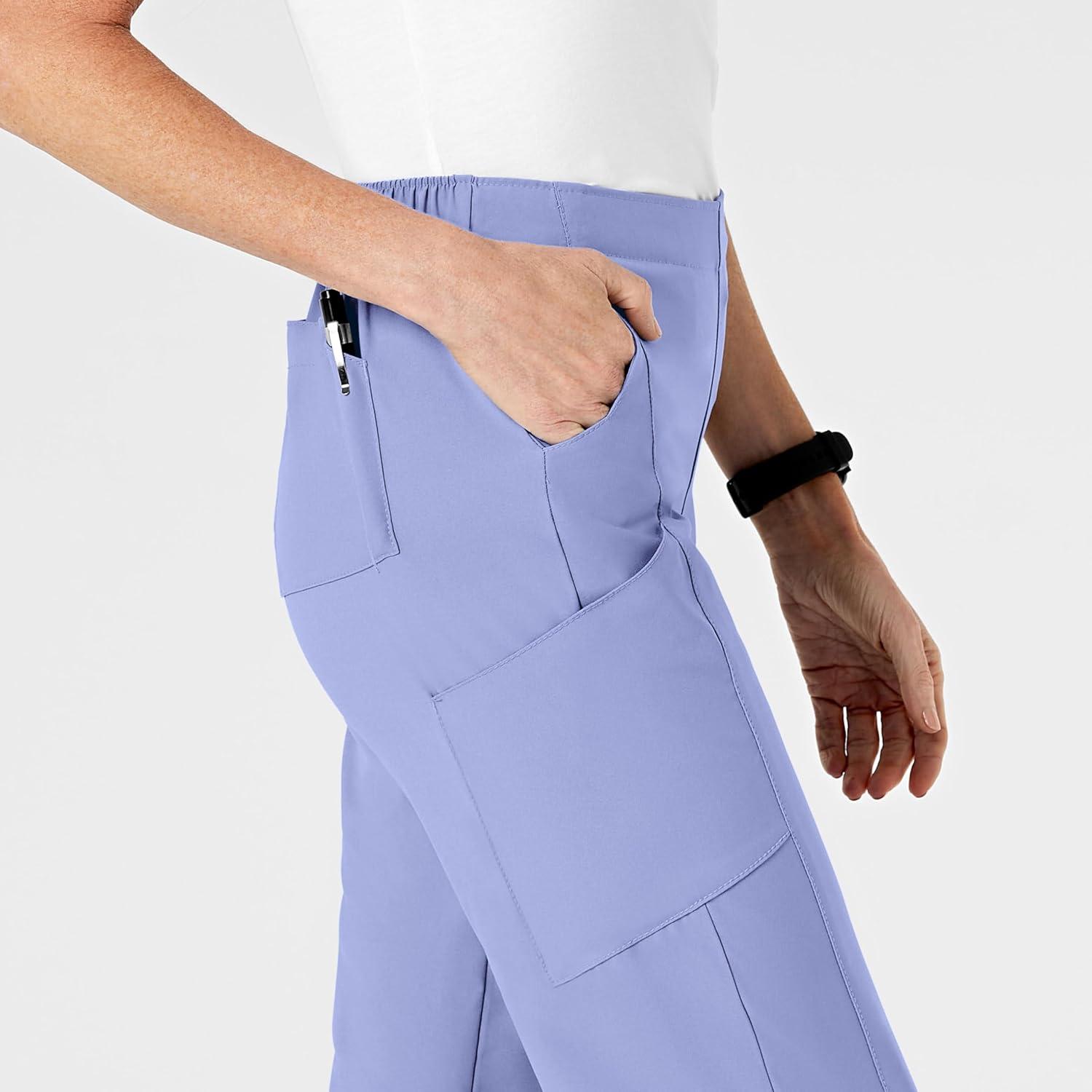 imageWonderWink womens Womens Flat Front Cargo Scrub PantCeil Blue