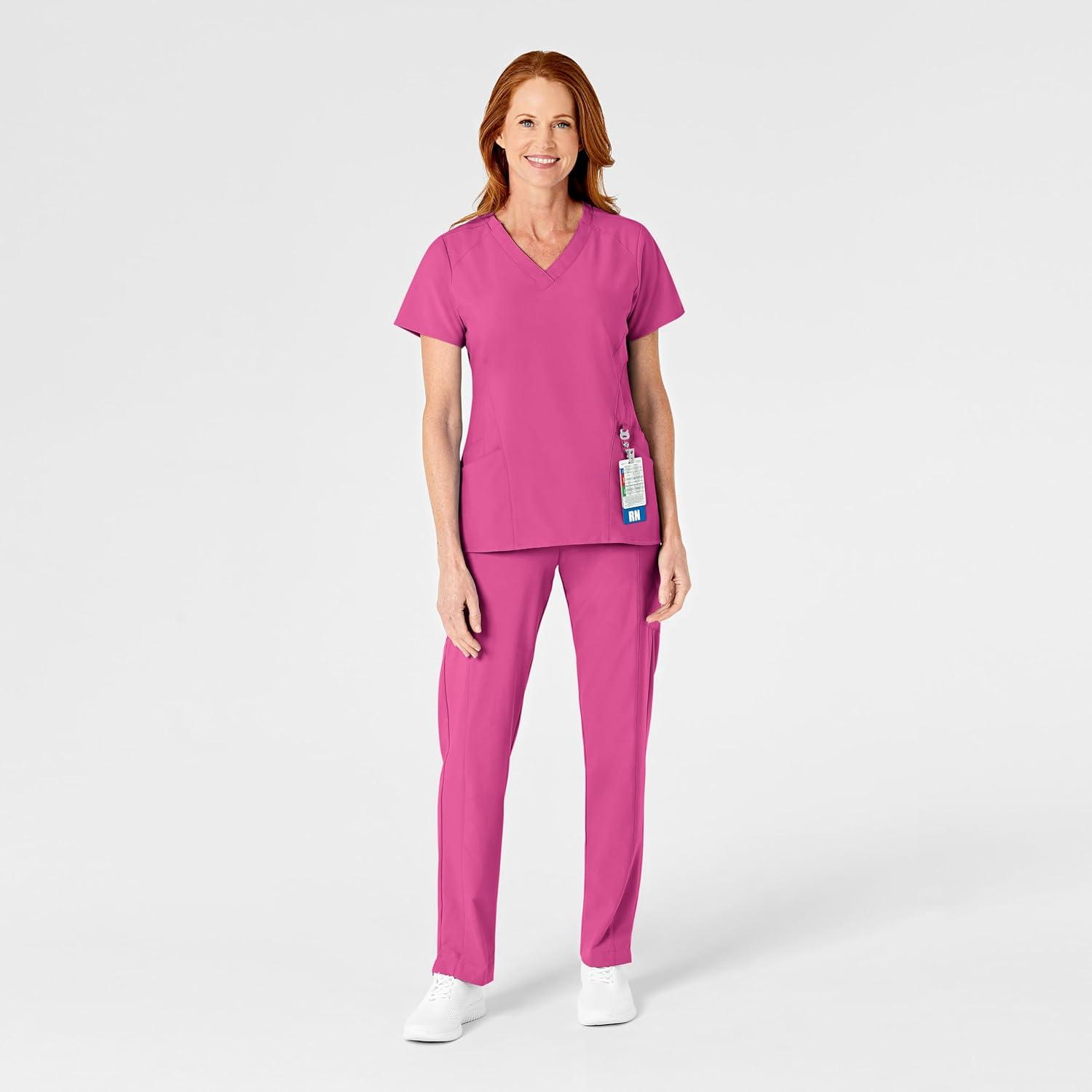 imageWonderWink womens Womens Flat Front Cargo Scrub PantHot Pink