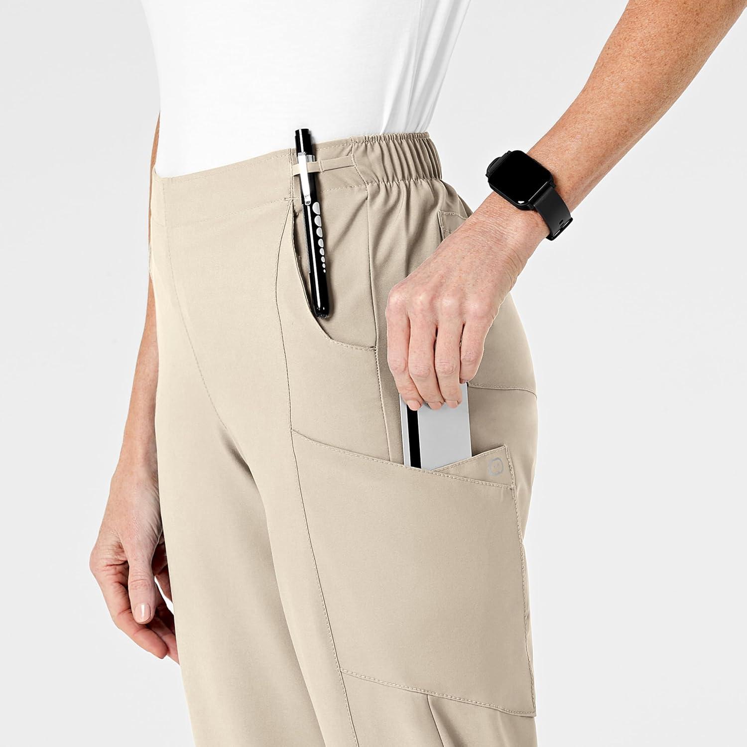 imageWonderWink womens Womens Flat Front Cargo Scrub PantKhaki