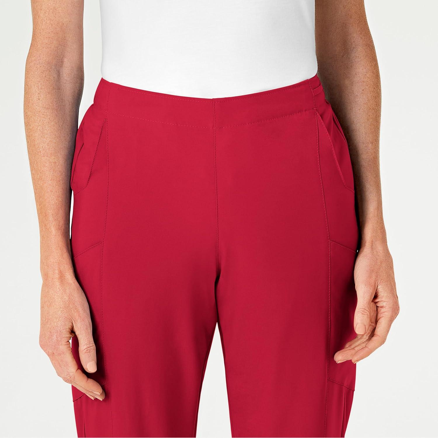 imageWonderWink womens Womens Flat Front Cargo Scrub PantRed