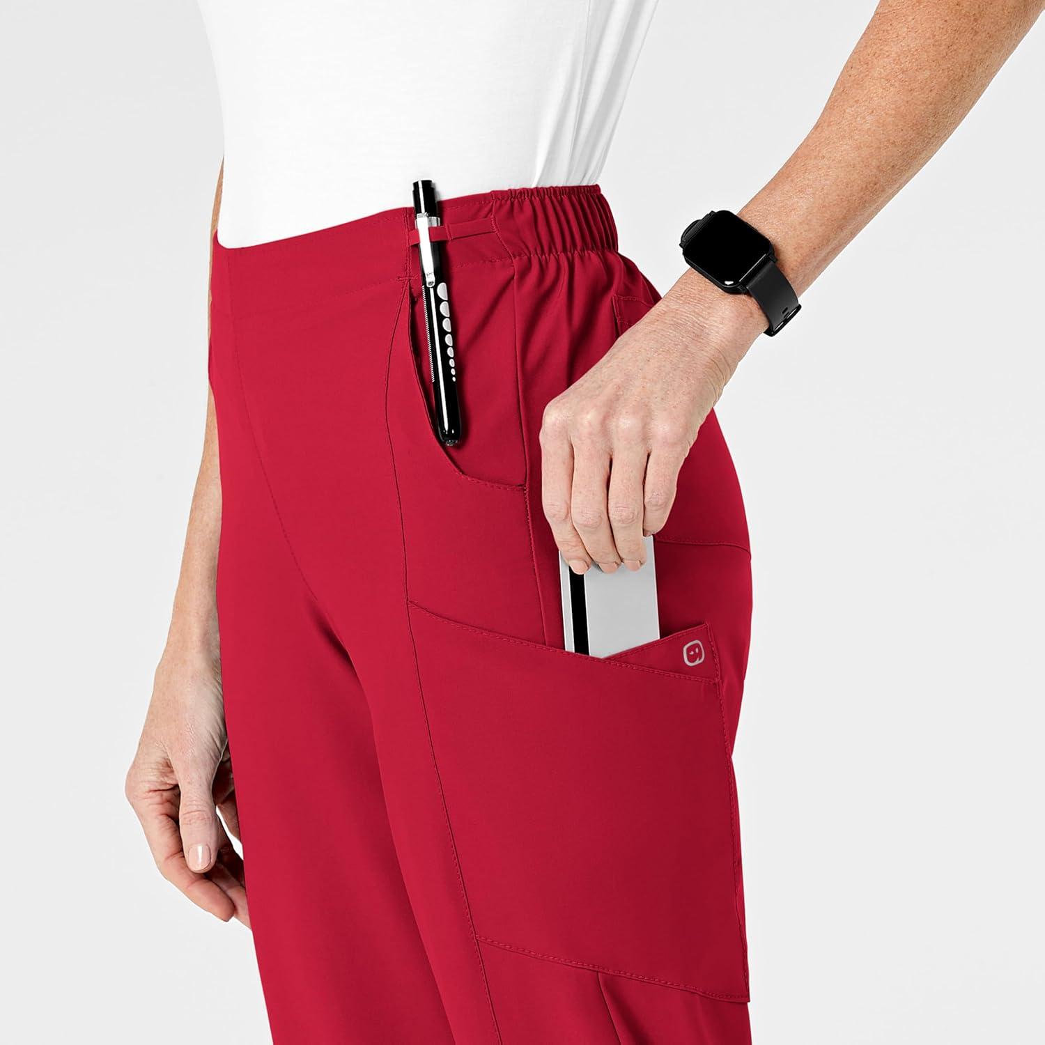 imageWonderWink womens Womens Flat Front Cargo Scrub PantRed