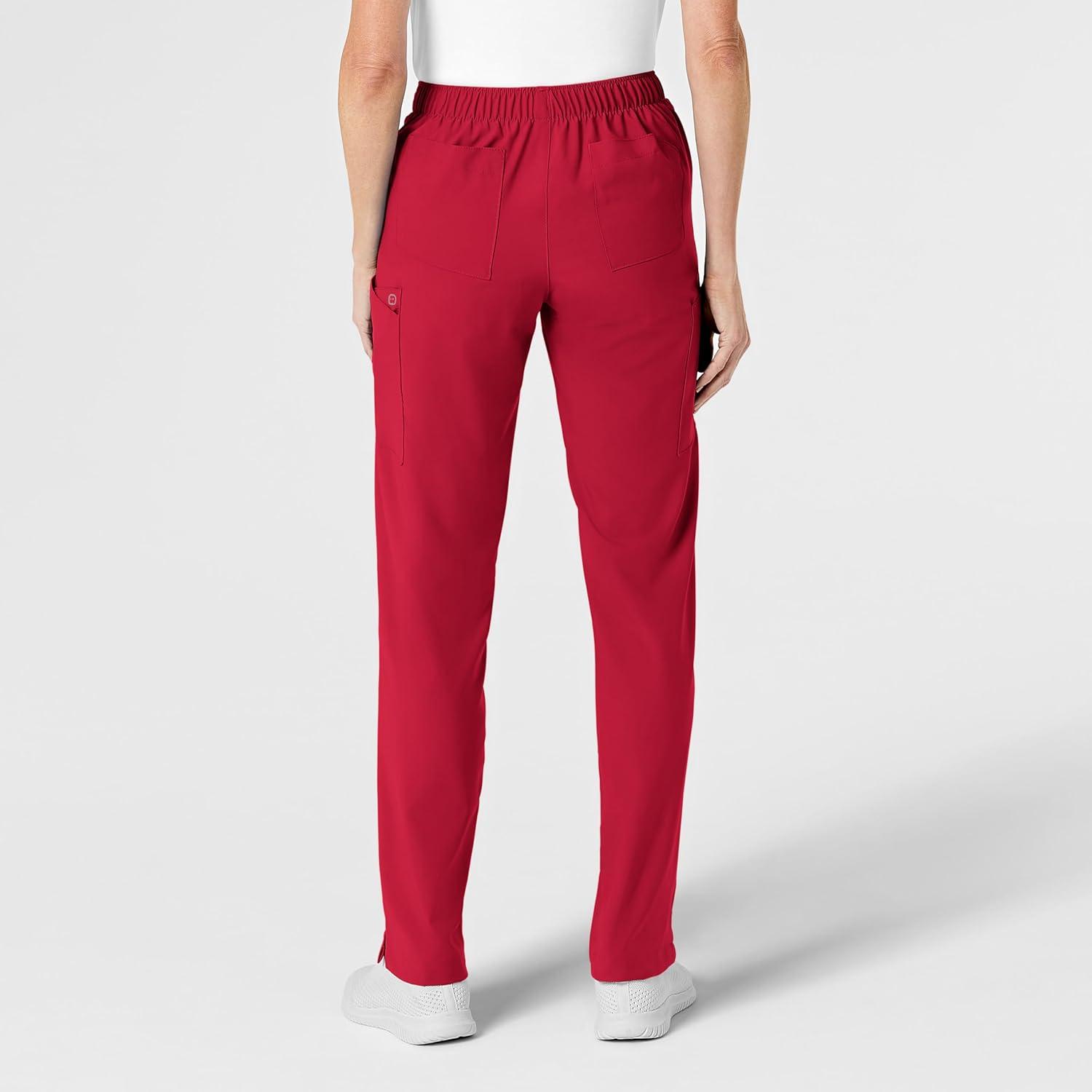 imageWonderWink womens Womens Flat Front Cargo Scrub PantRed