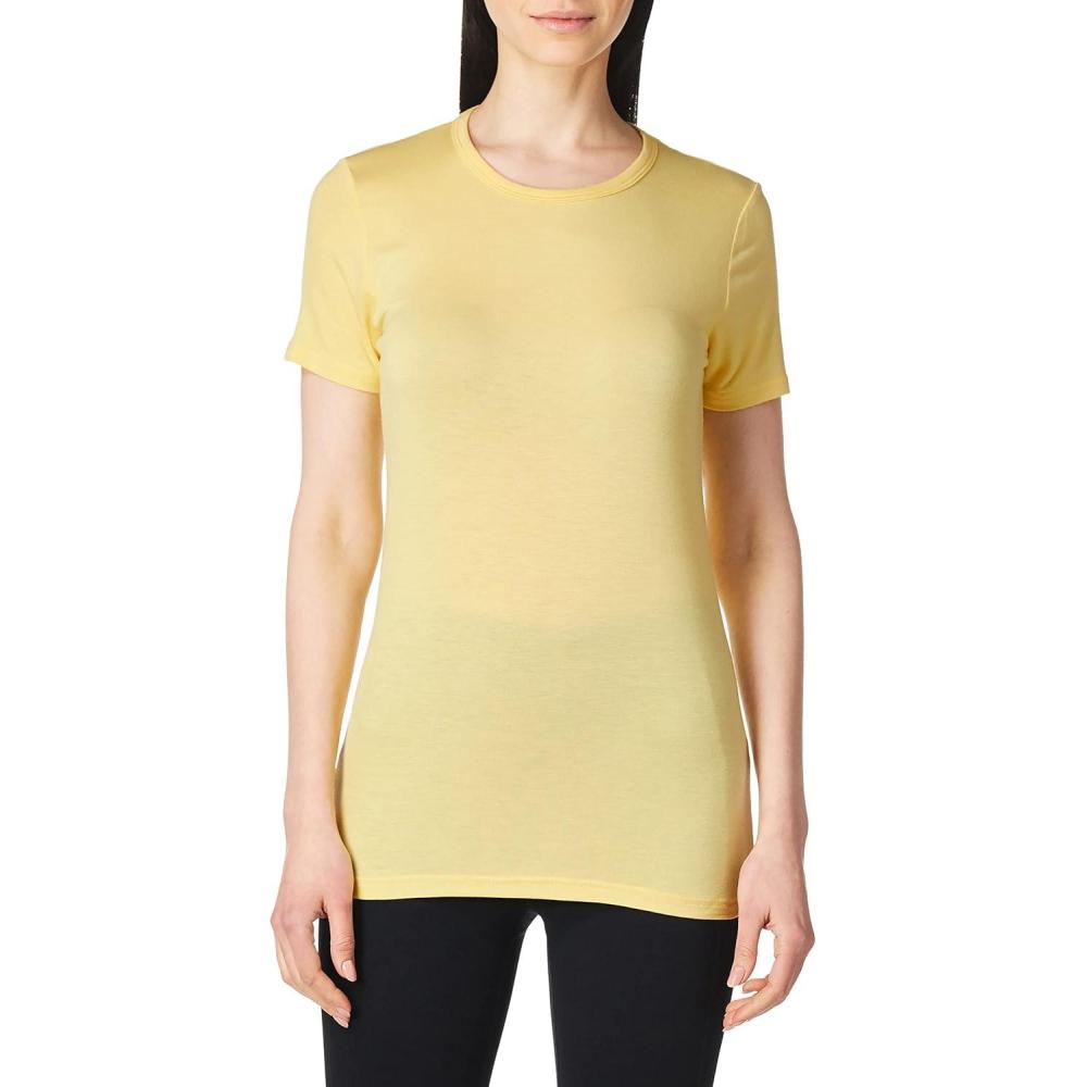 imageLayers Womens Silky Knit Short Sleeve TeeYellow