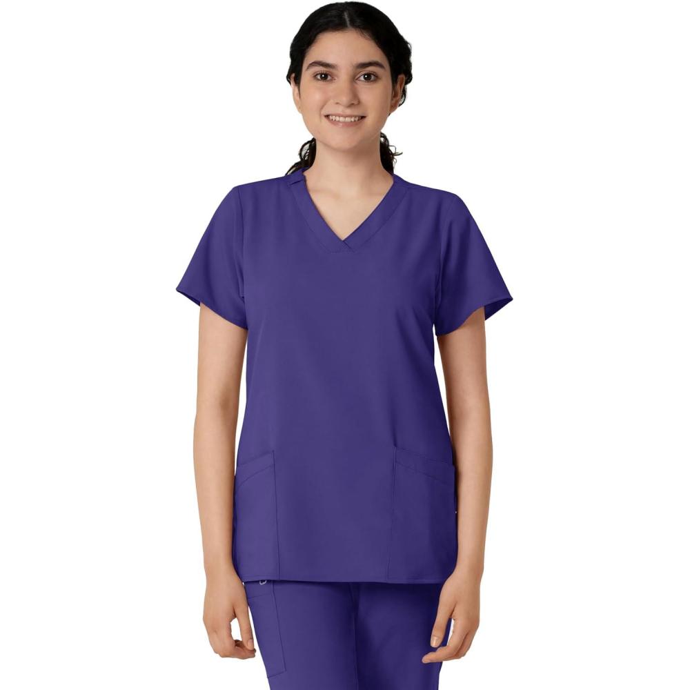 imageWink Scrubs for Women W123 Classic VNeck Tops with 2 PocketsGrape