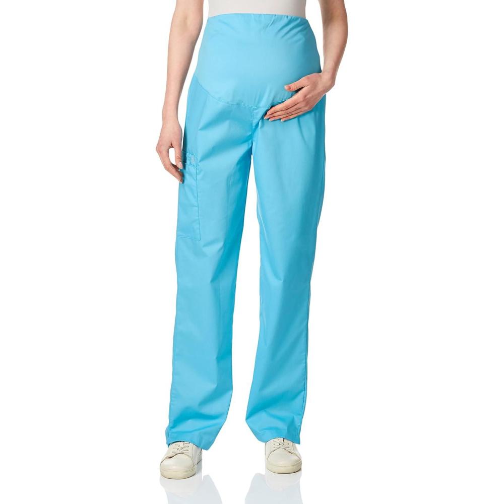 imageWink WonderWORK Scrubs for Maternity Cargo Scrub PantsLight Turquoise