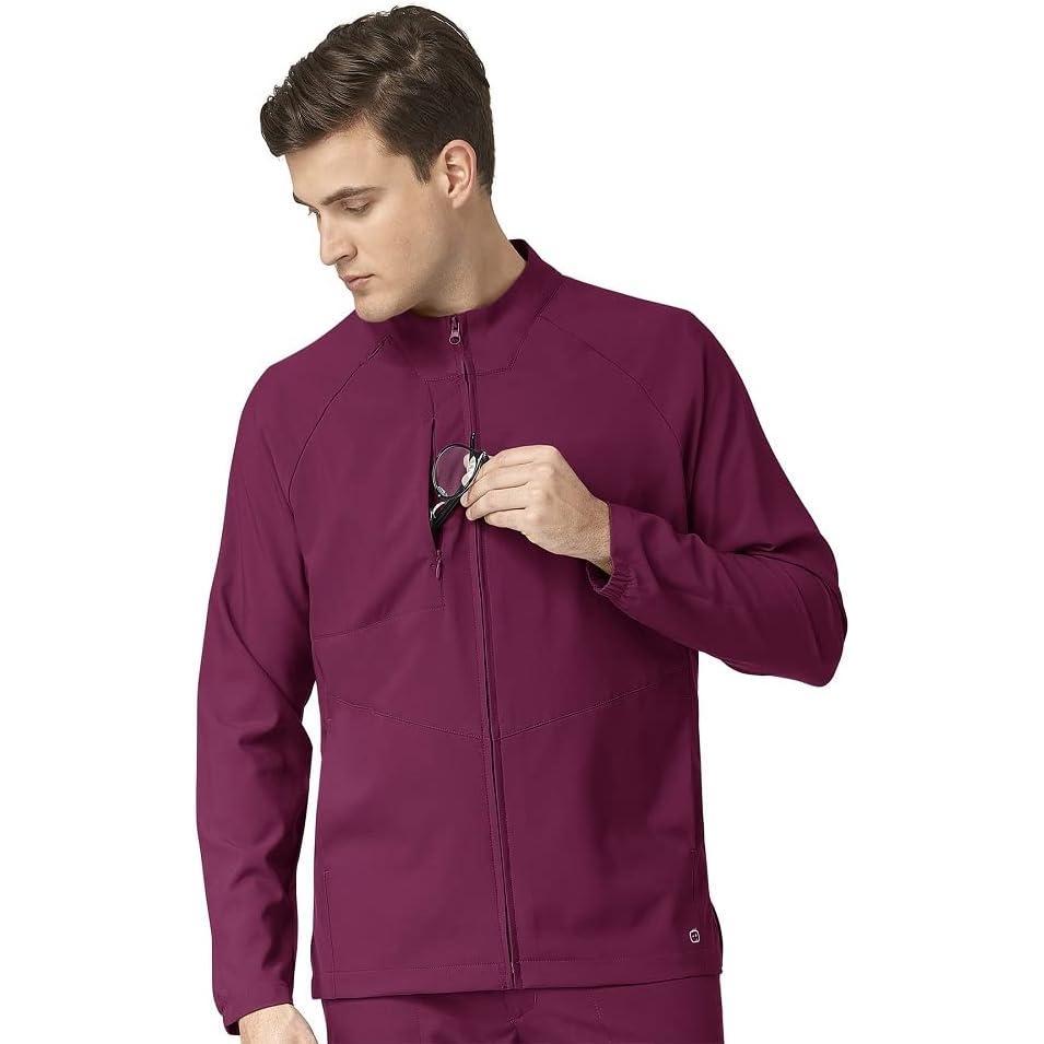 imageWonderWink Mens Zipfront Warmup JacketZipFront WarmUp JacketWine