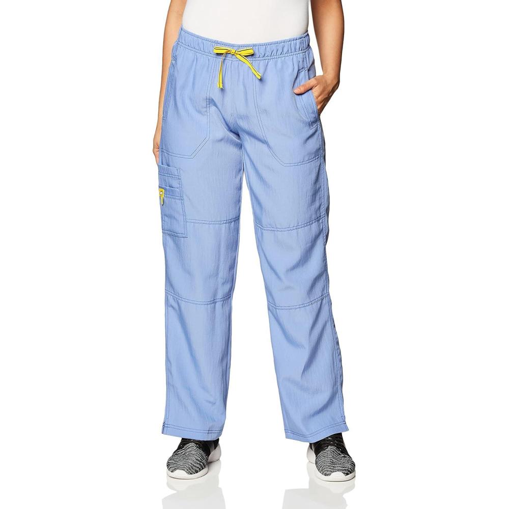imageWonderWink Womens Four Stretch Cargo Scrub PantCeil Blue