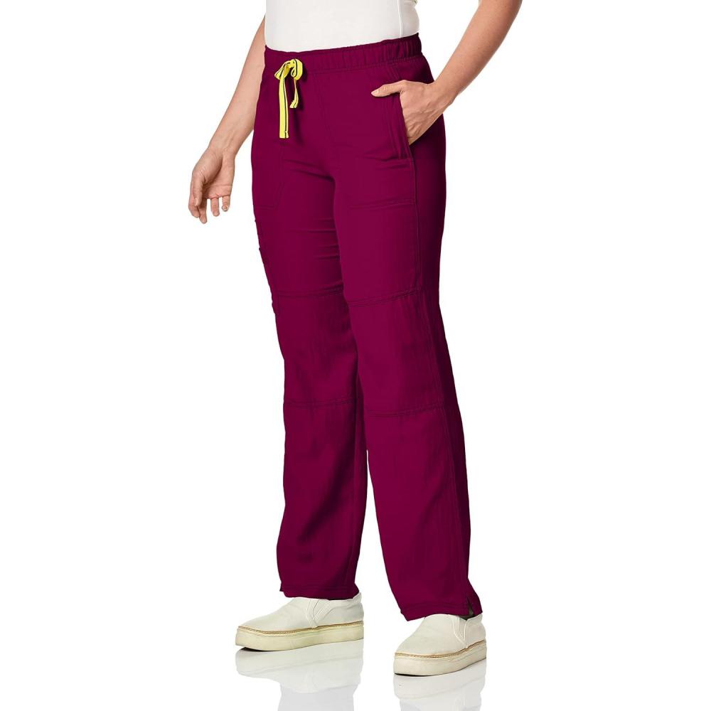 imageWonderWink Womens Four Stretch Cargo Scrub PantPurple Wine