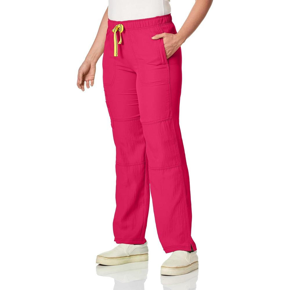 imageWonderWink Womens Four Stretch Cargo Scrub PantStrawberry