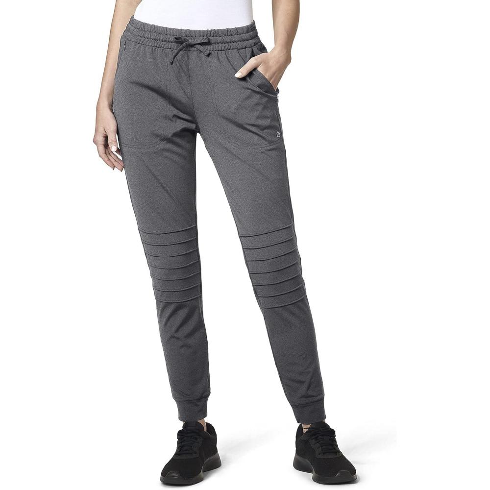 imageWonderWink Womens Moto Jogger Scrub PantPewter Heather