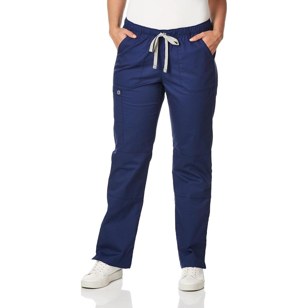 imageWonderWink Womens PetitePlusSize Wonderwork Straight Leg Cargo Scrub PantNavy