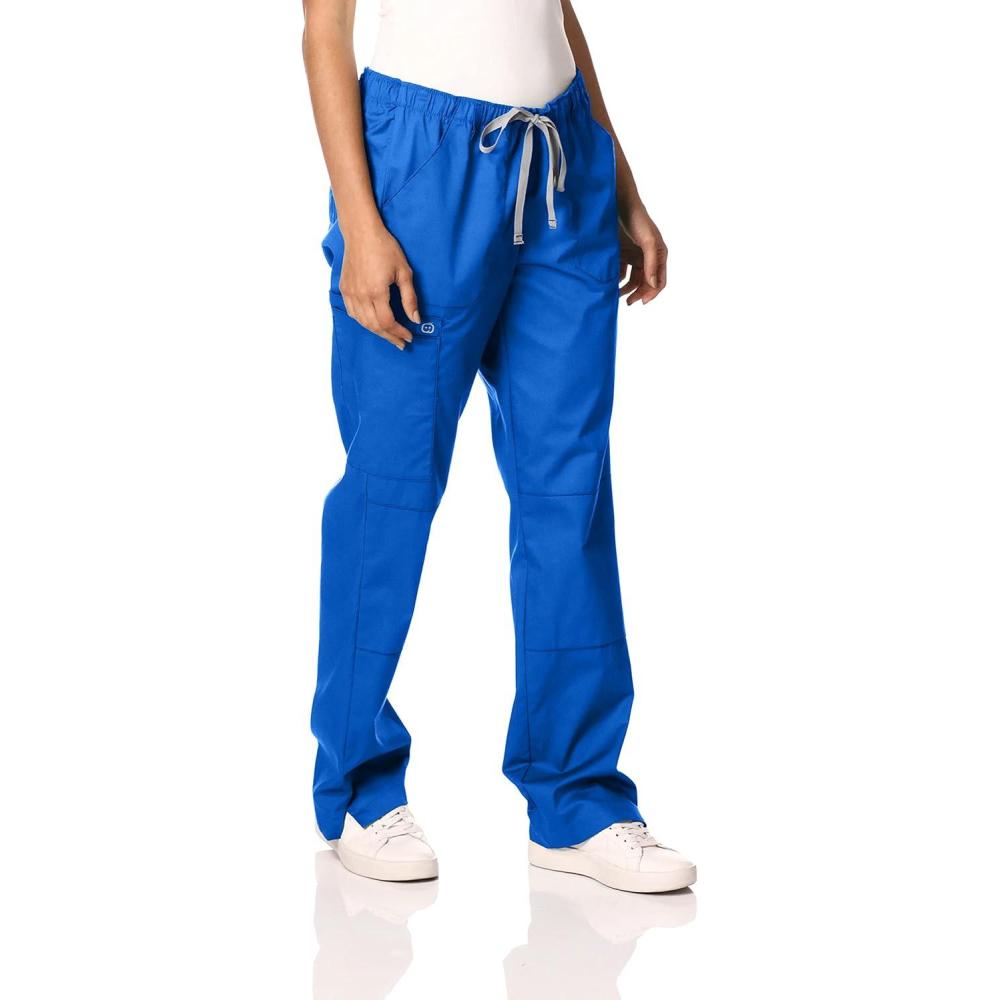 imageWonderWink Womens PetitePlusSize Wonderwork Straight Leg Cargo Scrub PantRoyal