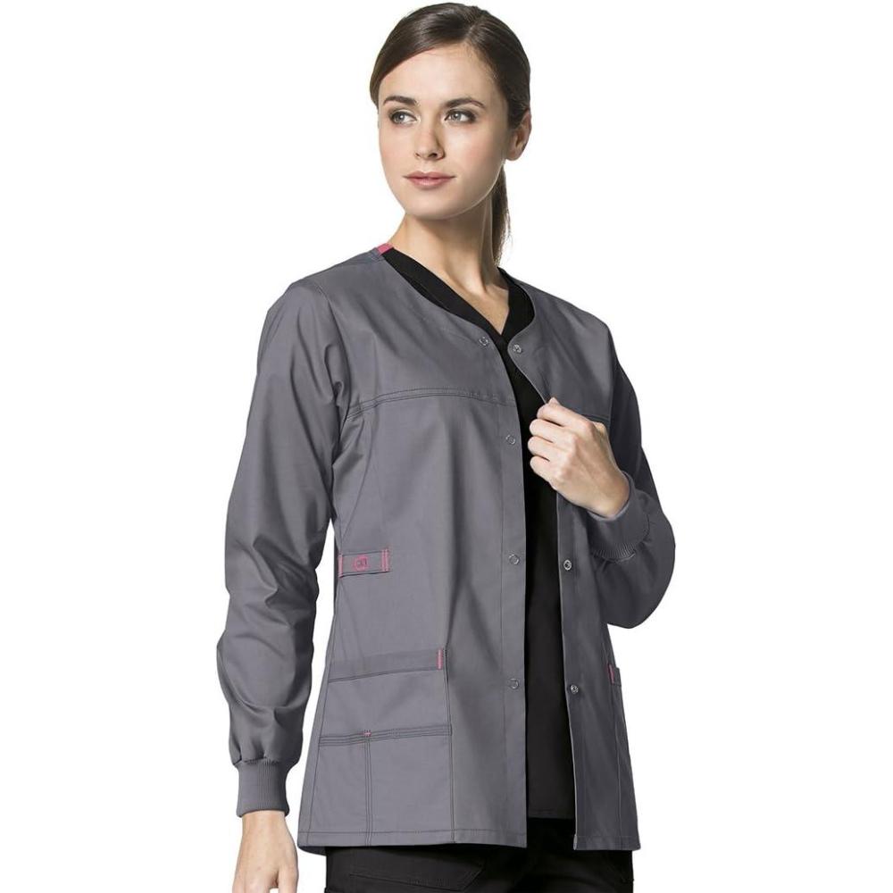 imageWonderWink Womens Wonderflex Constance Snap Scrub JacketPewter
