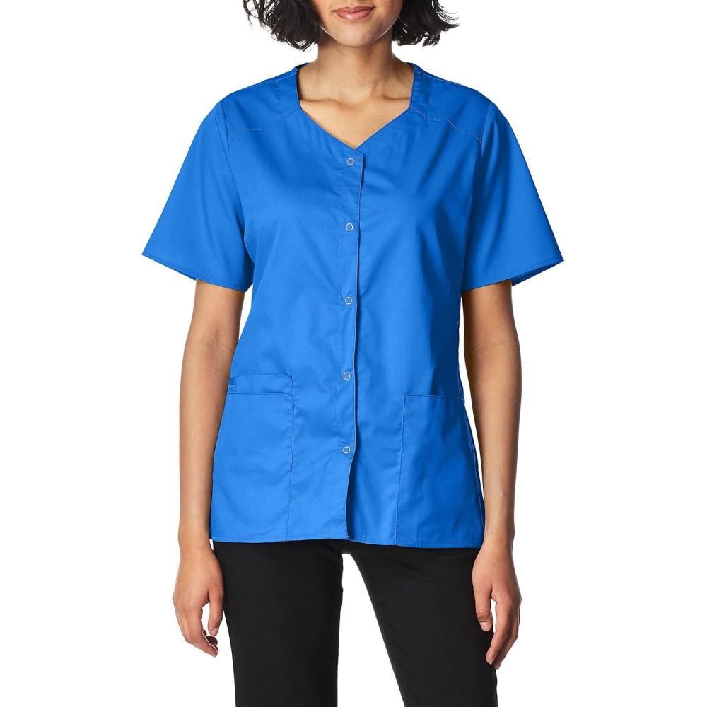 imageWonderWink Womens Wonderwork Short Sleeve Snap JacketRoyal