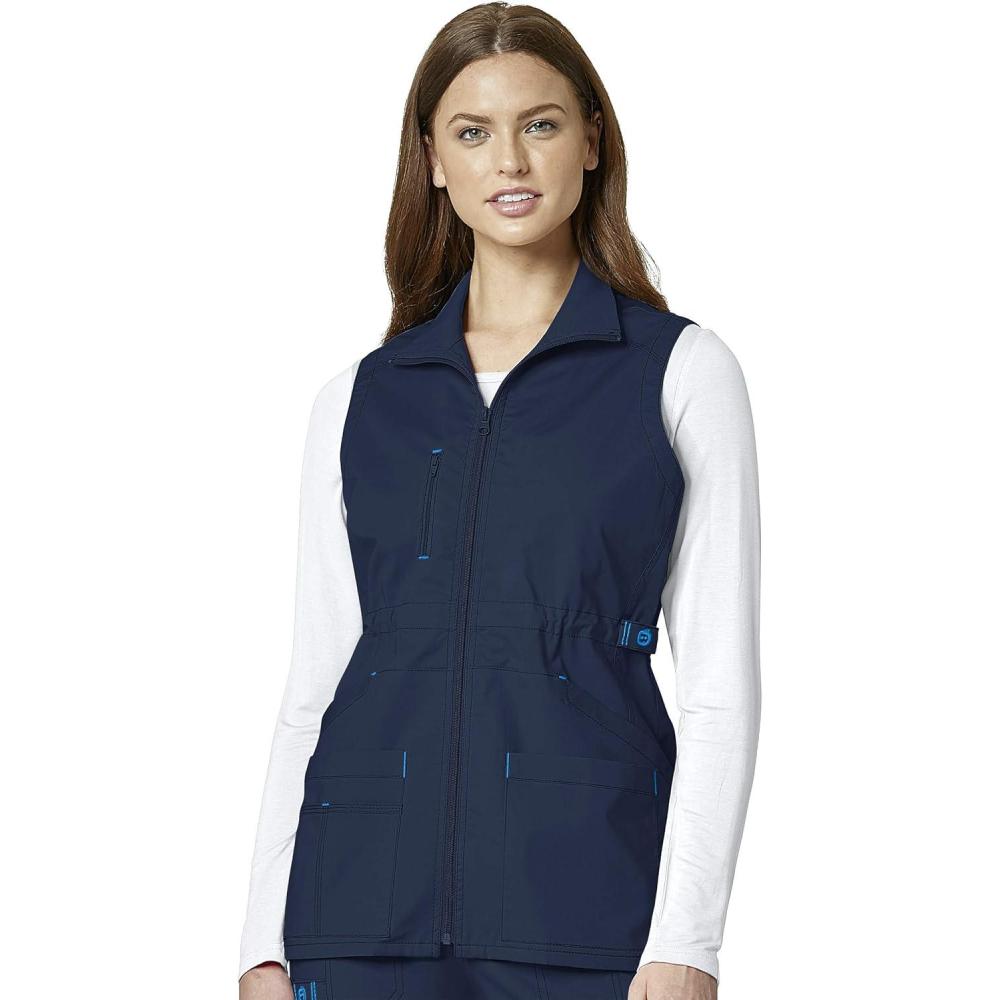 imageWonderWink womens Womens Utility Zip Front Fashion VestVestNavy