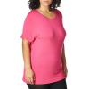 Layers Women’s Silky Knit Short Sleeve Tee(Hot Pink)