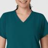 Wink Scrubs for Women, W123, Classic V-Neck Tops with 2 Pockets(Caribbean Blue)