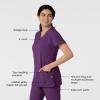 Wink Scrubs for Women, W123, Classic V-Neck Tops with 2 Pockets(Eggplant)