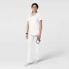 Wink Scrubs for Women, W123, Classic V-Neck Tops with 2 Pockets(White)