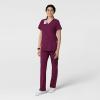 Wink Scrubs for Women, W123, Classic V-Neck Tops with 2 Pockets(Wine)