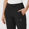Women’s Comfort Waist Cargo Jogger Scrub Pant, Red, S(Black)
