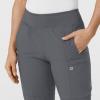Women’s Comfort Waist Cargo Jogger Scrub Pant, Red, S(Pewter)