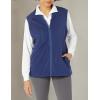 WonderWink Womens Fleece Full Zip Vest(Navy)