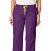 WonderWink Womens Four Stretch Cargo Scrub Pant(Eggplant Purple)