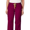 WonderWink Womens Four Stretch Cargo Scrub Pant(Purple Wine)