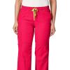WonderWink Womens Four Stretch Cargo Scrub Pant(Strawberry)