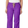WonderWink Womens Four Stretch Cargo Scrub Pant(Violet)