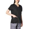 WonderWink Women’s Four Stretch Sporty V-Neck Scrub Top – XS-3XL, 3 Pockets, Eye Protection, Meets ANSI Z87.1(Pack of 1)(Black)