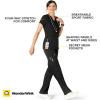 WonderWink Women’s Four Stretch Sporty V-Neck Scrub Top – XS-3XL, 3 Pockets, Eye Protection, Meets ANSI Z87.1(Pack of 1)(Black)