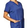 WonderWink Women’s Four Stretch Sporty V-Neck Scrub Top – XS-3XL, 3 Pockets, Eye Protection, Meets ANSI Z87.1(Pack of 1)(Galaxy Blue)