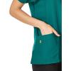 WonderWink Women’s Four Stretch Sporty V-Neck Scrub Top – XS-3XL, 3 Pockets, Eye Protection, Meets ANSI Z87.1(Pack of 1)(Hunter Green)