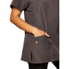 WonderWink Women’s Four Stretch Sporty V-Neck Scrub Top – XS-3XL, 3 Pockets, Eye Protection, Meets ANSI Z87.1(Pack of 1)(Pewter)
