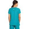 WonderWink Women’s Four Stretch Sporty V-Neck Scrub Top – XS-3XL, 3 Pockets, Eye Protection, Meets ANSI Z87.1(Pack of 1)(Real Teal)